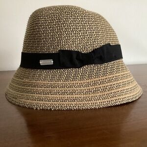 Black Bow Straw Hat